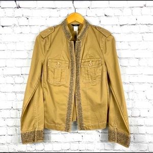 J. Crew Diamond Sequin Embellished Military Jacket